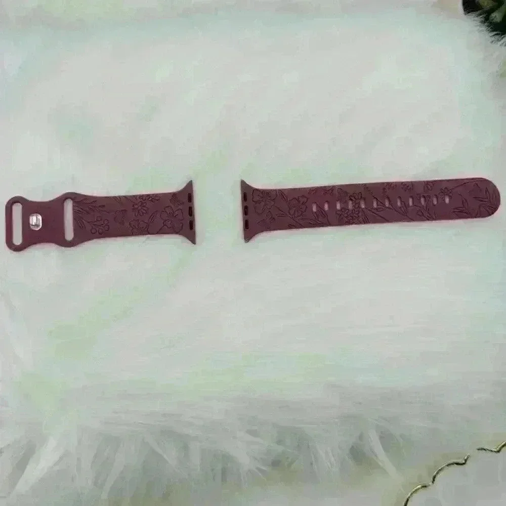 New Floral Design Apple Watch Bands 42mm 44mm 45mm 49mm Violet